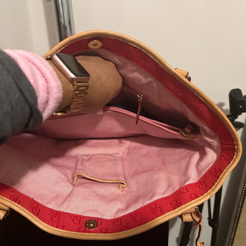 Red Tote with multiple sections. - Picture 3 of 4